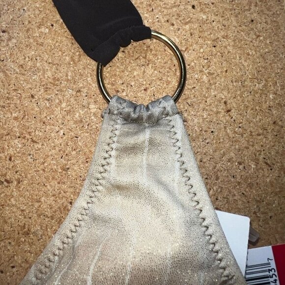 Red Carter Crocodile Print Bikini Top With Halter Tie & Gold Accents NWT Size XS - Picture 7 of 8